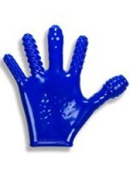Finger Fuck Textured Glove Blue