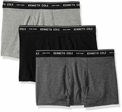 Kenneth Cole New York Men's Kenneth Cole Trunk 3 Pack-black Medium Light Grey Heathe Small