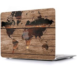 Bizcustom Macbook Case Wood Skin The World Map Pattern Painting Hard Rubberized Full Body Matte Cover Macbook Pro 13 With DVD None Retina
