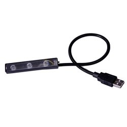 Braceus Portable Flexible LED Light USB Powered Lamp For Laptop Notebook PC Computer Black