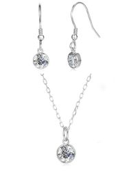 925 Silver April Birthstone Set With Swarovski Crystal