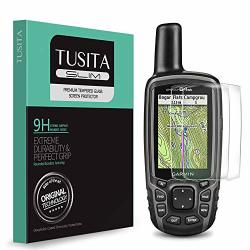 2-PACK Tusita Tempered Glass Screen Protector Bundle For Garmin Gpsmap 62 62S 62ST 62SC 62STC 64 64S 64ST 64SC 64X 64SX 64CSX - HD