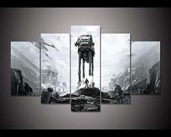 Haiyouyou Canvas Posters For Living Room Framework HD Prints Pictures 5 Pieces Star Wars Battlefront Movie Paintings Home Decor Wall Art -SIZE2-WITH Frame