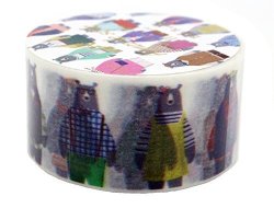 Aimez Le Style Primaute Collection Colorful Bear's Runway Washi Masking Deco Tape Semi-wide.