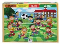 Rgs 18 Piece A4 Wooden Puzzle Soccer - Interlocking Pieces 210 X 297MM Each Puzzle Contains A Full Size Poster Retail Packaging No Warranty