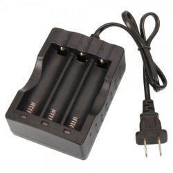 Practical 3 Sections 18650 Battery Charger With Cable Black