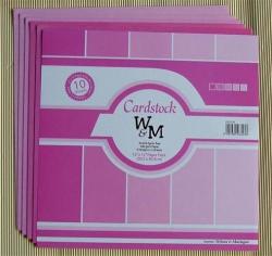 The Velvet - Wilson & Maclagan - Scrapbook Cardstock 240gsm - Pinks - 30cmx30cm