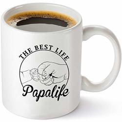 Papa Life Is The Best Life - 11OZ Funny Novelty Coffee Mug Gifts Tea Cup Best Dad Father's Day Anniversary Birthday Present For