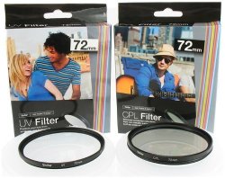 Vivitar 72MM Combo 2-FILTER Package With Uv Ultraviolet haze And Cpl Circular Polarizer For Professional Size Lenses