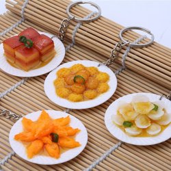 10pcs 5cm Simulation Delicious Chinese Food Model Fridge Magnet Key Chain Home Crafts