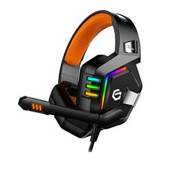 Becobe Tbotb G818 7.1 Channel Virtual USB Surround Stereo Wired PC Gaming Headset Over Ear Headphones With MIC Revolution Volume Control Noise Canceling LED Light