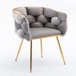 Gof Furniture - Lori Cloud Velvet Dining Chair Black