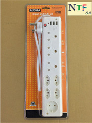 8 Way Multi-plug With Usb Charger 2 Year Warranty