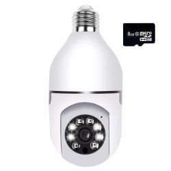 Security Surveillance Light Bulb Wireless 360 Spy Camera & 8GB Sd Card