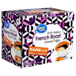 Great Value French Roast Single Serve Coffee Pods 48 Ct