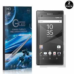 Sony Xperia Z5 Compact Tempered Glass Screen Protector Unextati Premium HD Easy Install Anti-fingerprint Screen Protector Film For Sony Xperia Z5 Compact 2 Pack