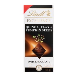 Lindt Excellence Quinoa Flax And Pumpkin Seeds Dark Chocolate 100 G