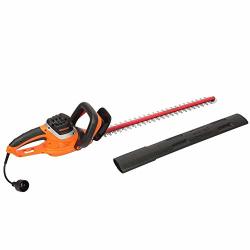 4.6-AMP Corded Hedge Trimmer With 24-INCH Laser Cutting Blade Cover Included Orange Stainless Steel Rust Resistant