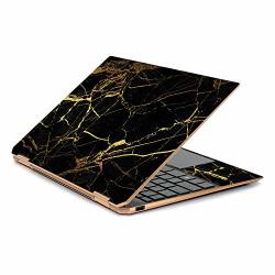 Mightyskins Skin Compatible With Hp Spectre X360 13.3" Gem-cut 2019 - Black Gold Marble Protective Durable And Unique Vinyl Decal Wrap Cover |