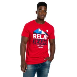 Rj Abstract Valley Graphic T-Shirt Red