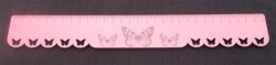 The Velvet Attic - Wood Laser Cutout Ruler - Butterflies - Pink