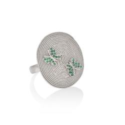 Infinity Butterfly Disk Ring - 18KT White Gold Vermeil