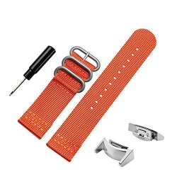 Voberry Luxury Nylon Replacement Sports Watch Band Strap + Adapters For Samsung Galaxy Gear S2 R720 Orange