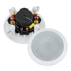 Dual 5-INCH In-ceiling in Wall 2-WAY Stereo Sound Speaker With 1" Silk Dome Tweeter And Crossover Network Sold As Pair