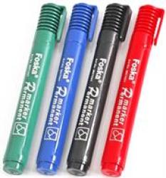 Foska 4 Pack Wallet Permanent Markers-red Blue Black Green- Versatile And Vibrant-coloured Premium Quality Markers Suitable For Virtually Any Surface Add A Burst Of