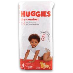 Huggies Dry Comfort Baby Diapers Size 4 Value Pack - 50 Diapers