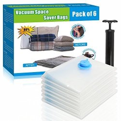 Travel Vacuum Storage Bags Home Storage Space Saver Bags Works With Vacuum Cleaner + Hand-pump