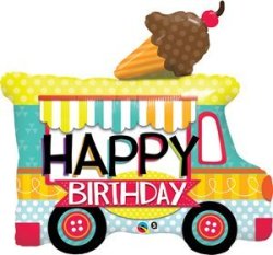 Qualatex - 36 Inch Supershape Foil Balloon - Birthday Ice Cream Truck