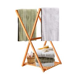 Modern Clothes Rack Foldable Towel Coat Hanger Stand With Lower Shoe Shelf