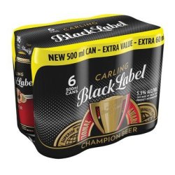 Carling Black Label Beer Can 500ML X 6