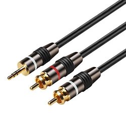 Batige 3.5MM Male Plug To Rca Male Stereo Plug Headphone Aux Extension Cable Cord 2 Rca Left Right Stereo 2RCA Y Splitter - 5 Feet