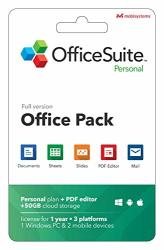 Officesuite Personal Compatible With Microsoft Office Word Excel & Powerpoint And Adobe Pdf For PC Windows 10 8.1 8 7 - 1-YEAR License 1 User