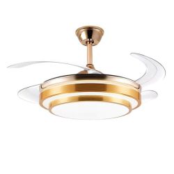 42 Gold Ceiling Fan With Lights And Remote - Ems