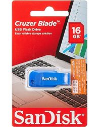 SanDisk 16 Gb Cruzer Blade USB Flash Drive Electric Blue