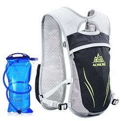 Aonijie Running Backpacks Lightweight Hydration Pack Functional Running Vest 5.5L Gray With Bladder
