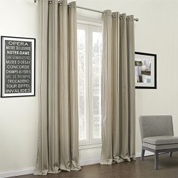 Iyuego Classic Stripe Jacquard Cotton Linen Blend Eco-friendly Grommet Top Window Curtains drape panels treatment With Multi Size Custom 100" W X 102" L One Panel