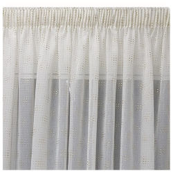 Matoc Readymade Curtain -foiled Gold Square Dots -taped -285CM W X 250CM H