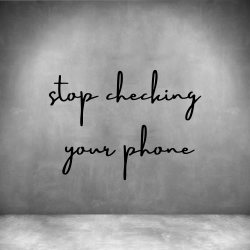 Stop Checking Your Phone - L 450MM Matt Gold brass Font 3