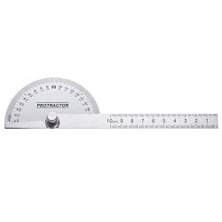 NUOLUX Stainless Steel Protractor Ruler 180 Degree Angle Finder Rotary Measuring Ruler Silver
