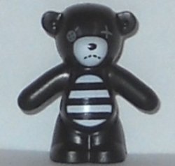 Parts Teddy Bear With Dark Bluish Gray Button Eye And White Muzzle And Striped Stomach Pattern 98382PB005
