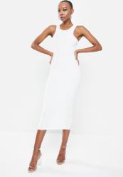 Missguided Rib Textured Midi Dress - White
