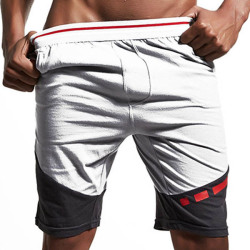 Superbody Summer Men's Splicing Elastic Fifth Shorts Contrast Color Pure Cotton