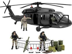 Click N' Play Military Black Hawk Attack Combat Helicopter 30PIECE Play Set With Accessories