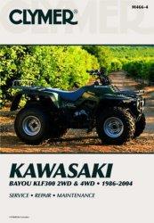 Clymer M466-4 Kawasaki Bayou 2wd & 4wd 1986-2004 Repair Manual