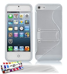 Muzzano Original Shell Cover Case With Stand With 3 Ultraclear Screen Protectors For Apple Iphone 5S - Clear