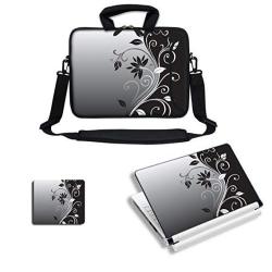Meffort Inc Laptop Bundle Deal - Includes Neoprene Laptop Bag With Side Pocket Adjust Shoulder Strap With Matching Skin Sticker Decal & Mouse Pad
